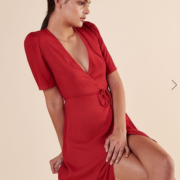 New ZARA passion red wrap dress - Picture 3 of 4